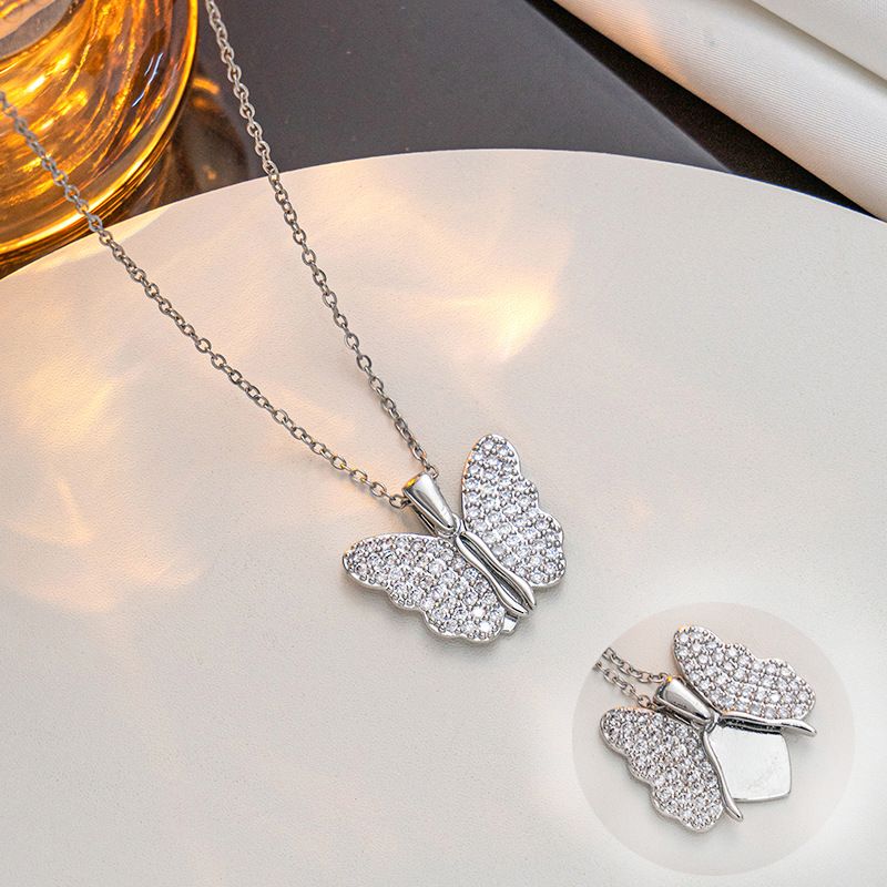 Türkiye Style Creativity Open Butterfly Pendant Item Trend Chain Heart Wings Can Be Engraved_ipsvogv.com