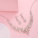 Bridal Rhinestone Crystal Necklace Earring Set Women's Prom Dress Accessories_ipsvogv.com