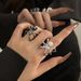Hot Selling New Personalized Hip-hop Spider Opening Niche Dark Forward Moonstone Ring Bracelet Trend_ipsvogv.com