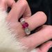 Red Diamond Peach Crystal Full A Zircon Ring, Niche High-end French Light Luxury Vintage Exquisite Ring Ring,_ipsvogv.com