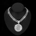 Hot Selling Full Diamond Dollar Round Brand Hollowed Out Pendant, Hip-hop, Men's Cool And Exaggerated Accessory_ipsvogv.com