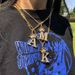 Unisex hip hop full diamond crown letter pendant men and women zircon micro inlaid trendy necklace hot jewelry_ipsvogv.com