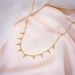 Tredy Ew Multiple Cross Pedat Ecklace With Femiie Temperamet, Titaium Steel Gold Side Clip Bead Collarboe_ipsvogv.com