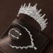 Crown headdress necklace earrings retro atmospheric rhinestone birthday crown hair accessories bride wedding dress three piece suit_ipsvogv.com