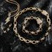 Hip Hop Full Zirconium Lightning Pendant Necklace Same Style Earring Combination Set Personality Trend Matching_ipsvogv.com