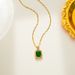 New Fashion And Temperament Multi-color Zircon Necklace Copper Plated Emerald Girl Pink Accessories_ipsvogv.com