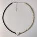Small Niche Design Speckled Stone Beads Colliding With Black Agate Bead Necklace, Asymmetrical Silver Heart Pendant,_ipsvogv.com