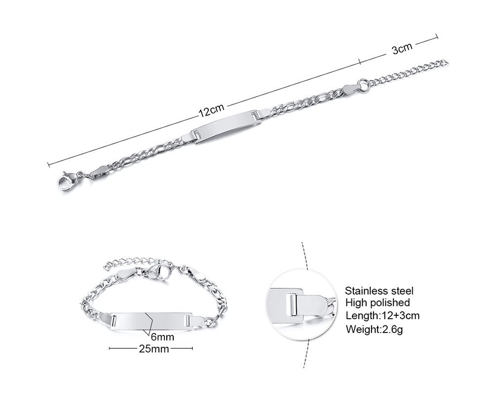 Women's And Children's Curved Stainless Steel Gold Bracelets Fashionable And Personalized Engraved Jewelry_ipsvogv.com