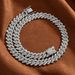 Hip Hop Style Rhombus Cuban Chain Necklace Zinc Alloy 14mm Men's High-end Jewelry_ipsvogv.com