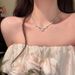 French Pearl Zircon Broken Silver Necklace For Women, Light Luxury, Niche High-end Design, 2024 New Jewelry Gift_ipsvogv.com