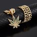 Hot Selling Fashion Diamond Red And Blue Enamel Maple Leaf Necklace Men Hip Hop Punk Pendant Necklace_ipsvogv.com