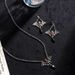 Halloween Bat Jewelry Set Gothic Retro Exaggerated Black Bat Necklace Earring Set Holiday Gift_ipsvogv.com