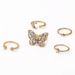 Hot Selling Diamond Inlaid Butterfly Index Finger Set Of 5 Pieces, Gold Star Moon Combination Set, Open Ring_ipsvogv.com