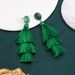 St. Patrick's Day elements hand woven green tassel earrings for ladies celebration party_ipsvogv.com