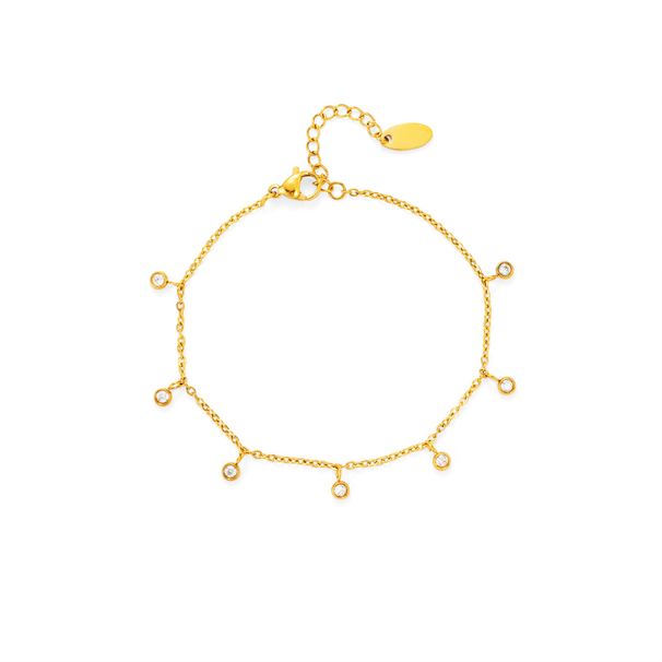 Women’s Jewelry Set Fashion INS New Fashion Trend Travel Color Zircon Titanium Steel Bracelet Anklet_ipsvogv.com