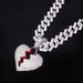 Women’s Jewelry Set Fashion Hip Hop Personality Broken Heart Full Diamond Pendant Necklace HIPHOP Street Dance Accessories Cuban Necklace_ipsvogv.com