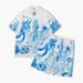 Men's Clothing trendy street style youth character digital printing lapel loose casual short-sleeved shirt suit_ipsvogv.com