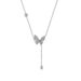 Fangxing S Pure Silver Simple Temperament Sparkling Diamond Butterfly Tassel Necklace Women's Fashion Light Luxury_ipsvogv.com