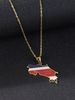 Stainless steel Russian Middle East map necklace popular personality oil drop titanium steel accessories_ipsvogv.com