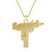 Stainless Steel Street Gun Necklace, Men's Jewelry, Punk, Hip-hop, Rapper Pendant Accessory_ipsvogv.com
