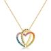 new Nano Colored Zirconium Heart Shaped Pendant Female S925 Sterling Silver Claw Inlaid Colored Gemstone Clavicle Chain Simple And Fashionable_ipsvogv.com