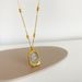 New Magic Mirror Rose Necklace Embossed Square Brand Round Bead Titanium Steel Gold Clavicle Chain For Women_ipsvogv.com