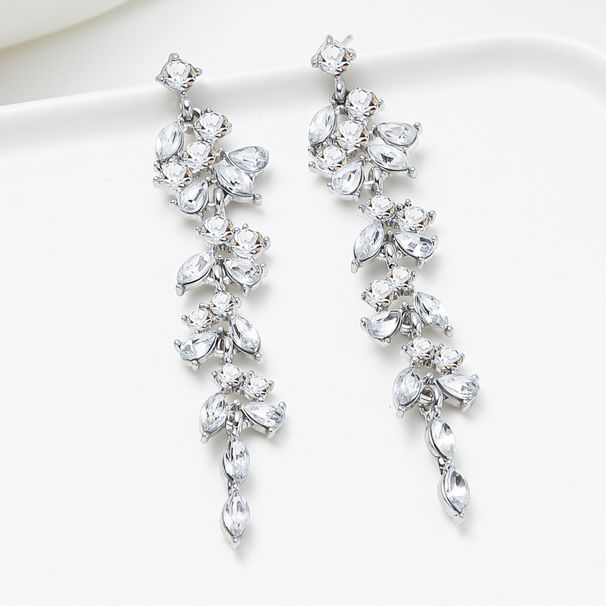Minimalist Korean style tassel set with zircon wheat ears, niche design earrings, personalized full diamond earrings_ipsvogv.com