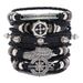New Compass Wing Multi-layer Punk Style Handmade DIY Woven Leather Bracelet Set_ipsvogv.com