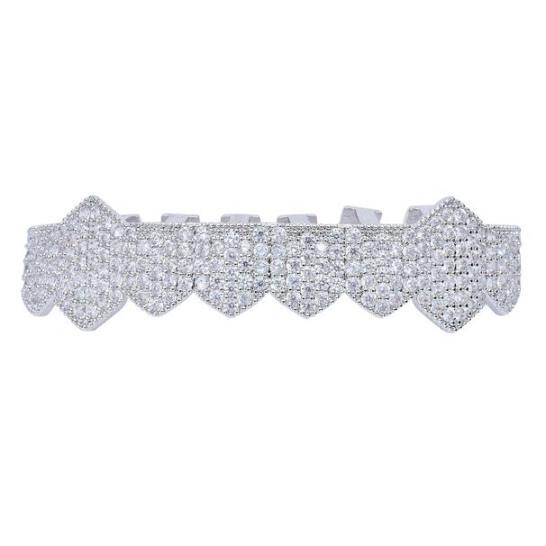 Unisex Hip Hop Braces 8 Teeth Micro Inlaid Zircon Single Row Gold Braces Hiphop Grillz Vampire Fangs_ipsvogv.com