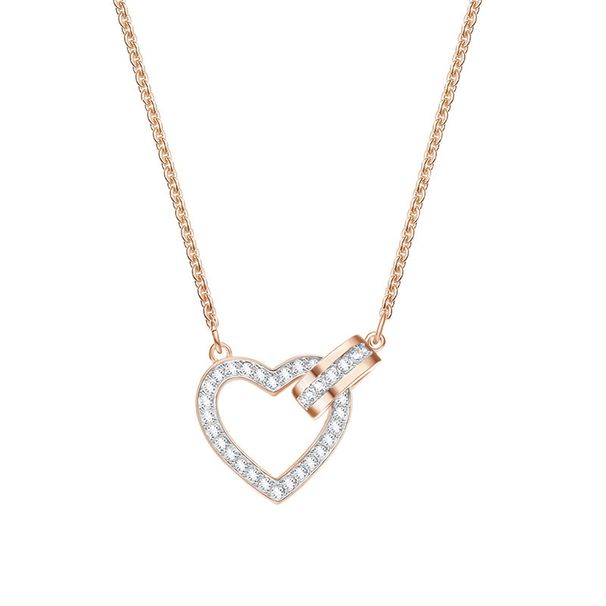Heart To Heart Heart Shaped Necklace Female Element Crystal Love Clavicle Necklace Female_ipsvogv.com