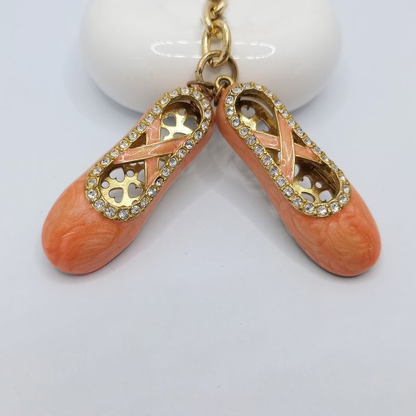 New Ballet Shoe Keychain European And American Diamond Studded Boots Metal Keychain Pendant Cute And Creative Small Gift_ipsvogv.com
