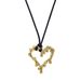 INS Gold Plated Titanium Steel Valentine's Day Lava Love Black Leather Rope Necklace_ipsvogv.com