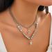 Sweet And Cool Style Star Heart Pendant Tassel Creative Pearl Bead Collarbone Necklace_ipsvogv.com