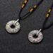 Titanium steel retro six word mantra pendant Chinese style ring pendant auspicious cloud pattern talisman_ipsvogv.com