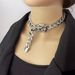 Metal Buckle Necklace Female Exaggerated Thick Chain Collarbone Chain_ipsvogv.com