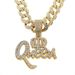 Hip Hop Crown QUEEN Trendy Tennis Chain Necklace, Unisex Alloy Pendant Jewelry_ipsvogv.com