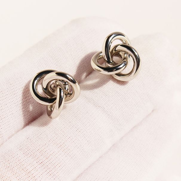Women's Jewelry Line Knotted Three Ring Three Dimensional Design Commuter Earrings Geometric Hollow Personality Metal Earrings_ipsvogv.com