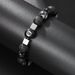 10mm Black Agate Black Gallstone Snowflake Stone Bracelet Men's Niche Design Domineering No. 8 Billiard Bracelet Women_ipsvogv.com