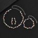 Bridal Necklace Earrings Bracelet Three-Piece Set Wedding Accessories Silver-Plated Claw Chain Rhinestone Jewelry_ipsvogv.com