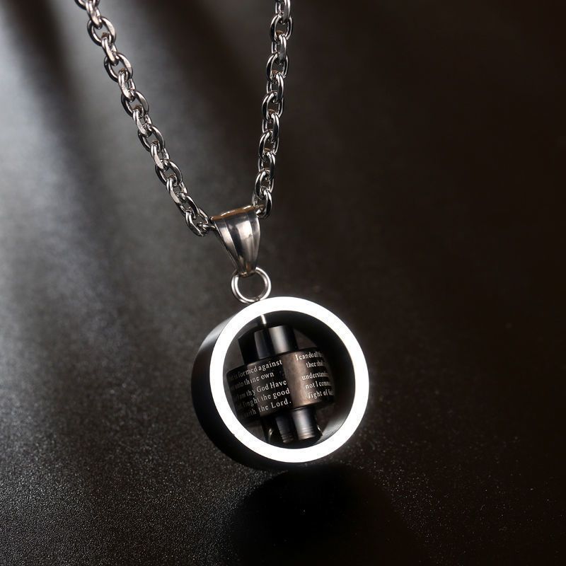 Rotating Necklace, Trendy, Small And Popular Design, Hip Hop Titanium Steel Cross, Fading Trendy Pendant, Men's_ipsvogv.com