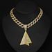 New Aircraft Shaped Pendant Cuban Necklace For Men's Street Three-dimensional Paper Airplane Decoration Chain_ipsvogv.com