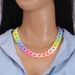 A Niche Geometric Colored Collarbone Chain With A Girlish Style Resin Necklace_ipsvogv.com