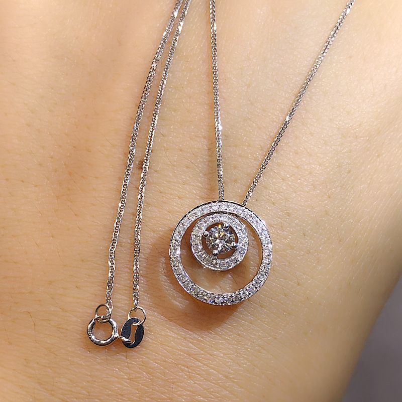 Cao Shi's Live Broadcast Hollowed Out Full Diamond Smart Pendant Necklace Chain (with Ordinary O-shaped Chain)_ipsvogv.com