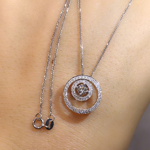 Cao Shi's Live Broadcast Hollowed Out Full Diamond Smart Pendant Necklace Chain (with Ordinary O-shaped Chain)_ipsvogv.com