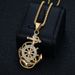New Hip-Hop Jewelry Titanium Steel Vacuum Gold Plated Diamond-Studded Anchor Pendant Necklace_ipsvogv.com