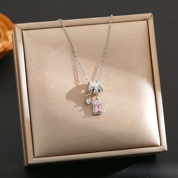 New Tassel Block Titanium Steel Necklace For Women, Sweet And Cool, Niche Design, High-end Micro Inlaid Zircon_ipsvogv.com