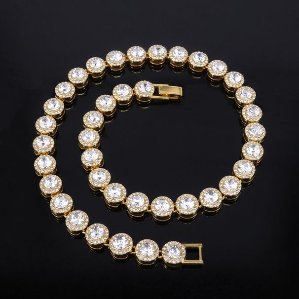 Unisex Popular 12mm Round Necklace With Large Rhinestones For Men And Women Rap Trend Cool Hip Hop Cuban Chain_ipsvogv.com