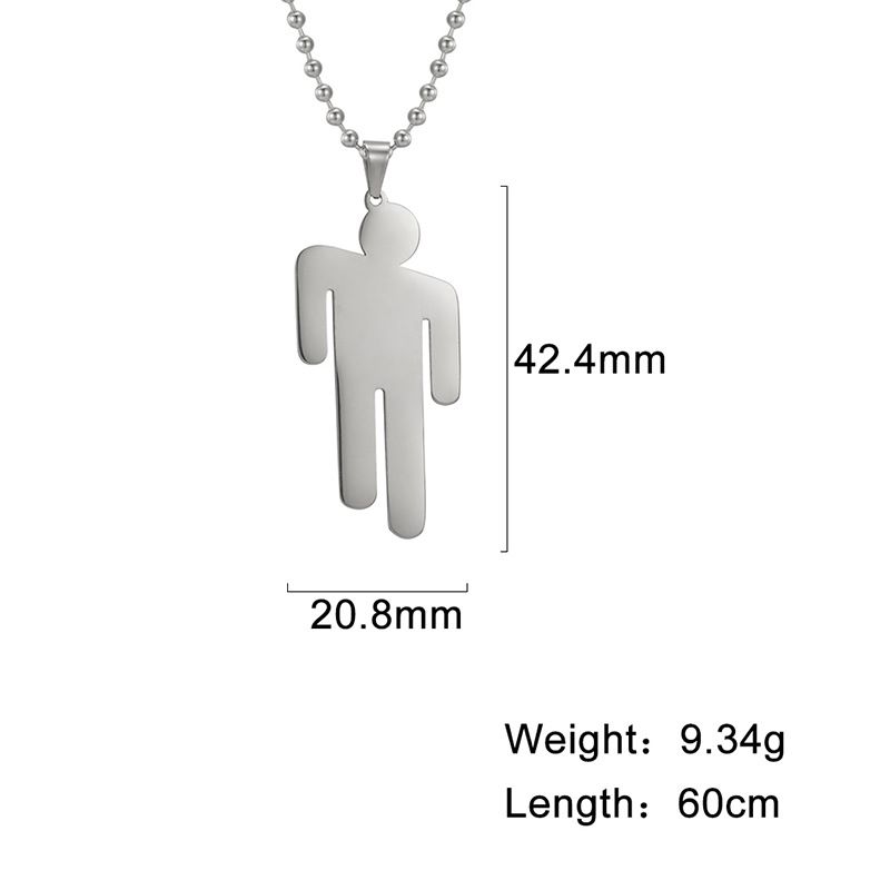 Hot Selling Street Hip-hop Billie Eilish Logo American Rapper Stainless Steel Men's Necklace_ipsvogv.com