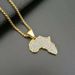 Popular hip hop jewelry sold outside Titanium steel gold plated diamond African map pendant with optional size_ipsvogv.com