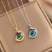 Women's Fantasy French Super Immortal Planet Necklace Micro Set Zircon Star Moon Blue Starry Sky Collar Chain_ipsvogv.com